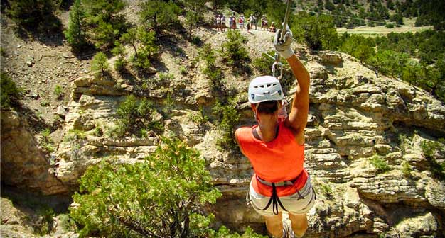 Things to do in Salida Colorado - Captain Zipline - Person ziplining