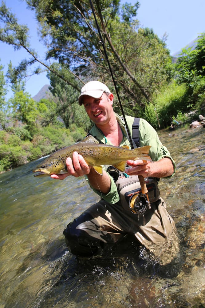 Woodland Motel – Downtown Salida Colorado Motel Hotel - Arkansas River brown trout and fisherman